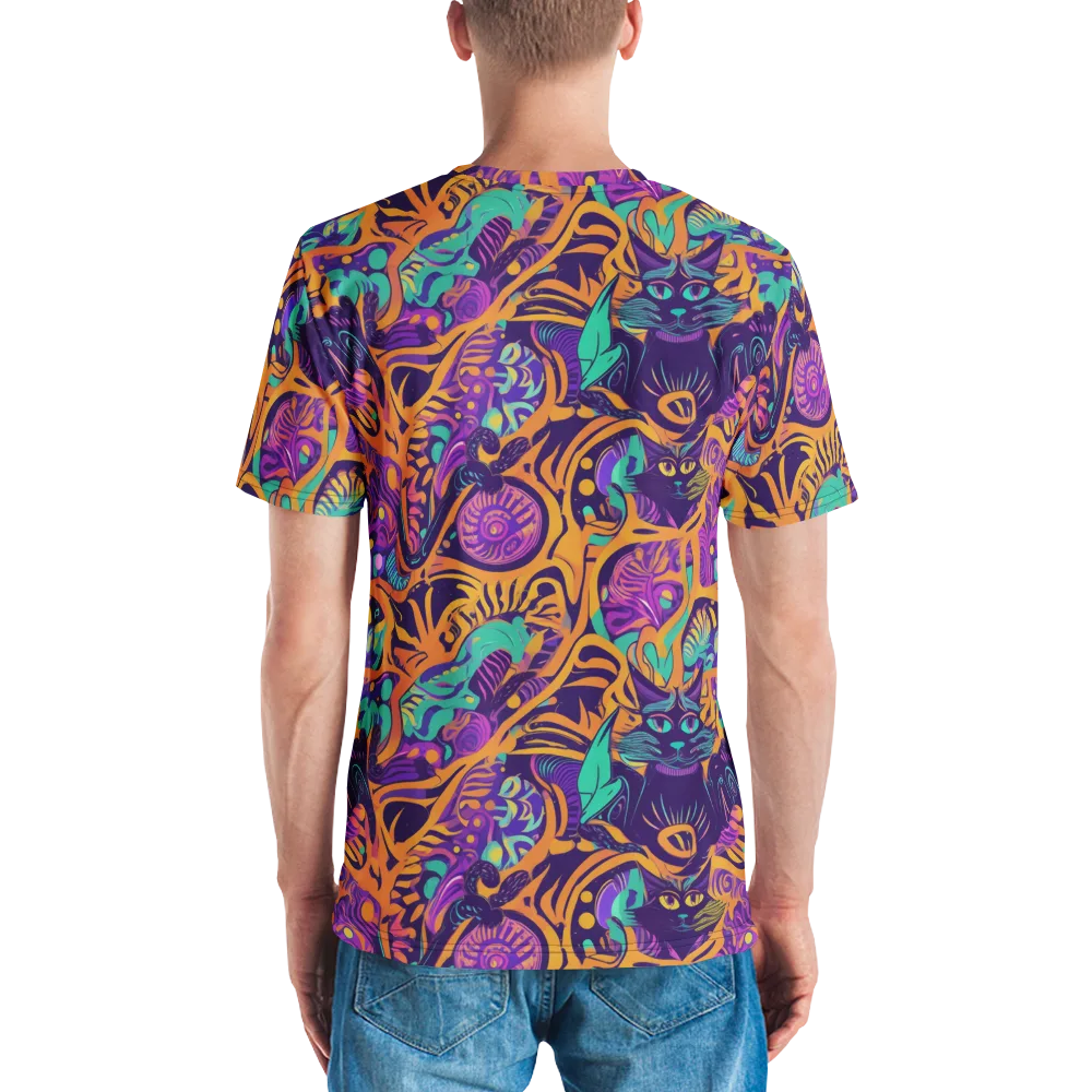 Midnight Mews on Men's Crew Neck T-Shirt — Back
