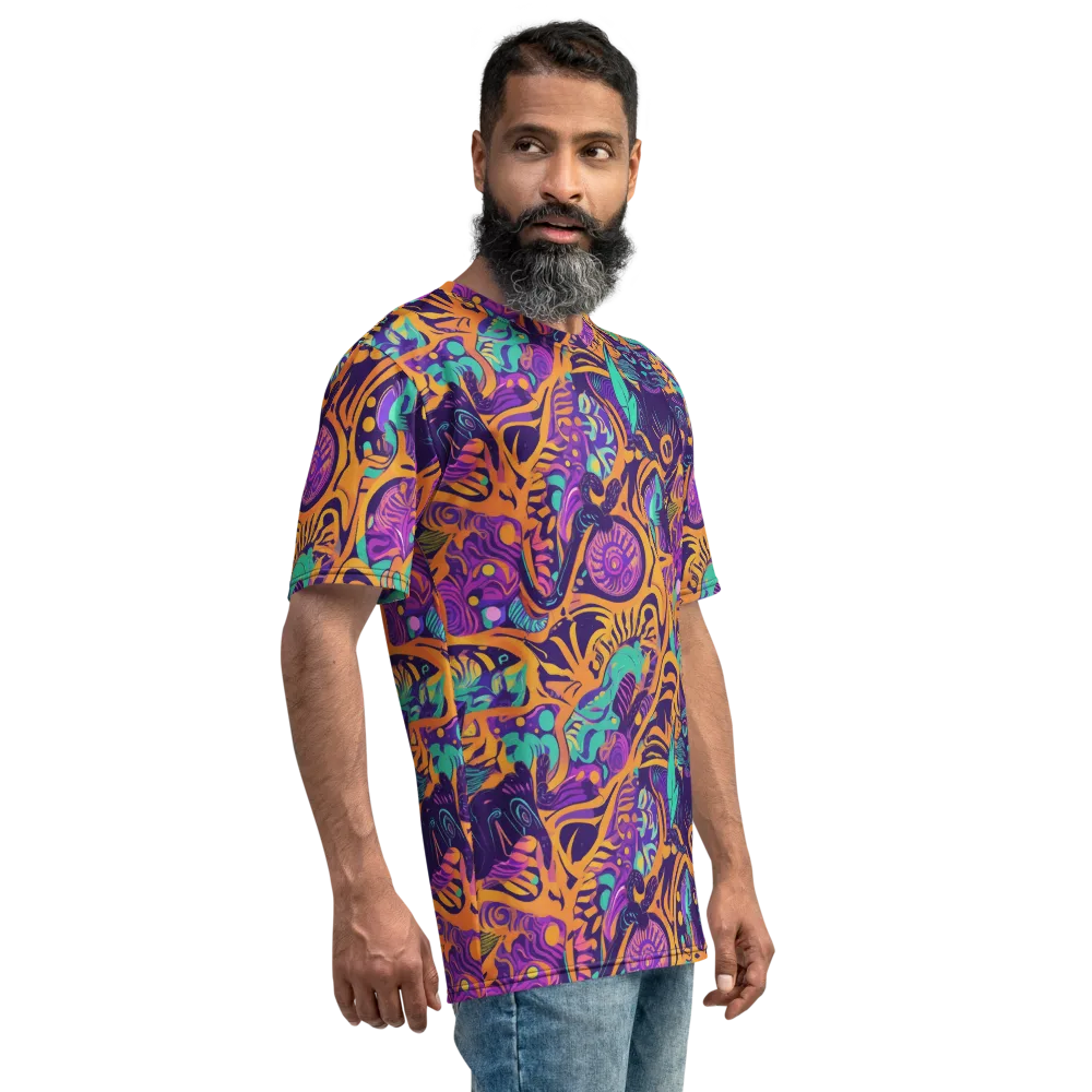 Midnight Mews on Men's Crew Neck T-Shirt — Right
