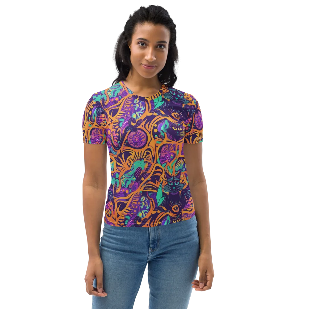 Midnight Mews on Women's Crew Neck T-Shirt — Front