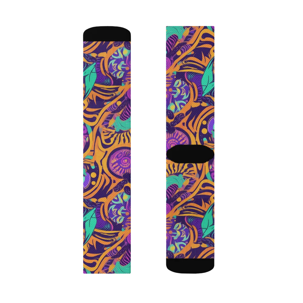 Midnight Mews on Socks — Right Sock