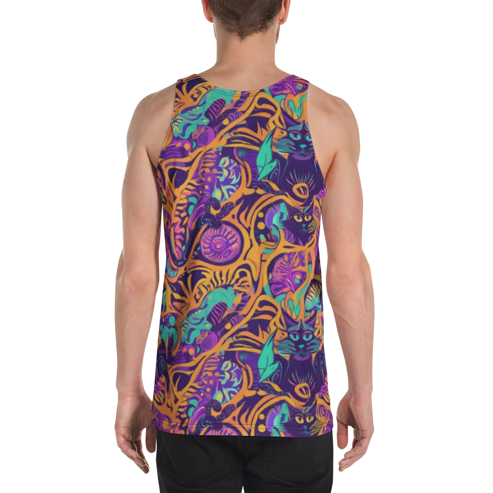Midnight Mews on Men's Tank Top — Back