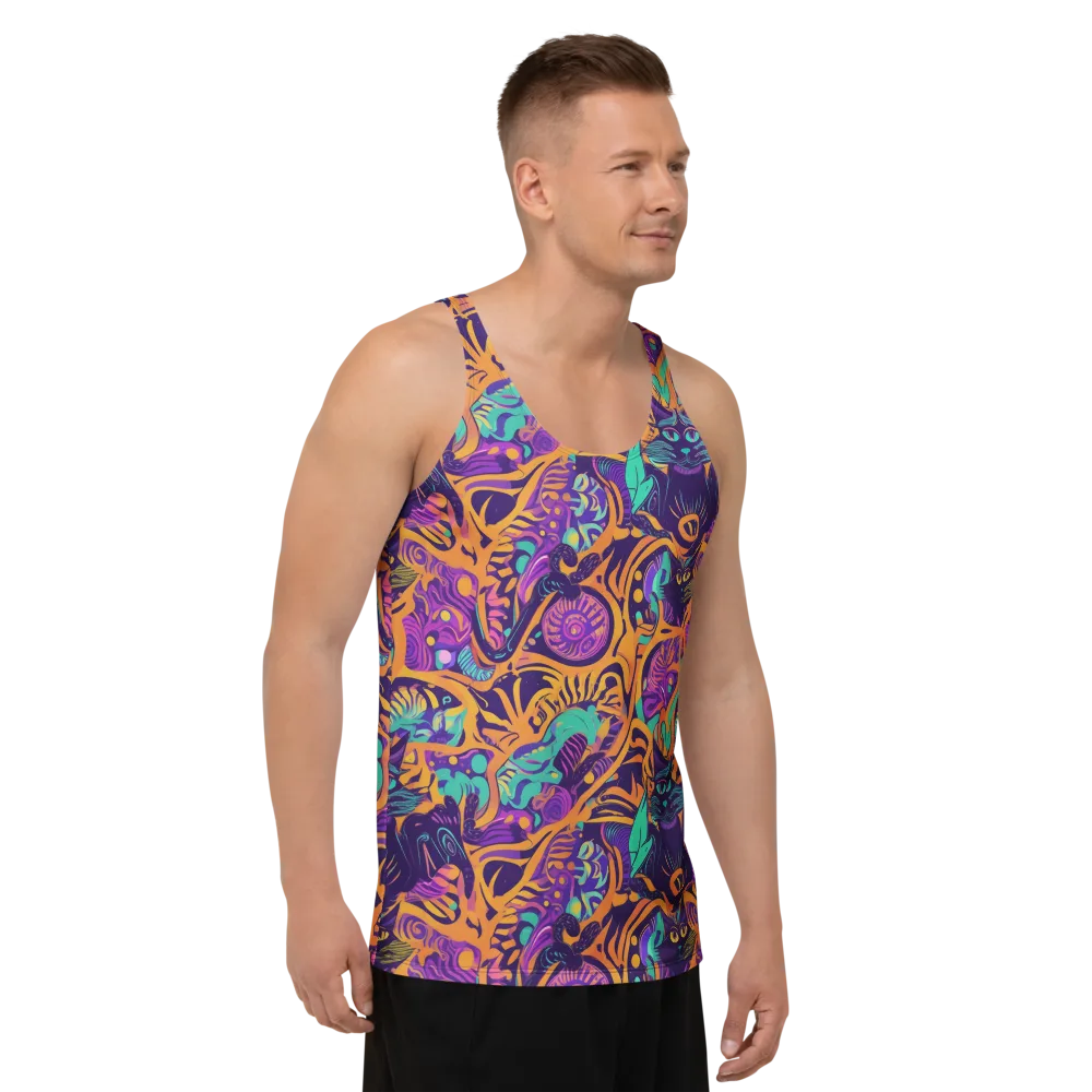 Midnight Mews on Men's Tank Top — Right Front