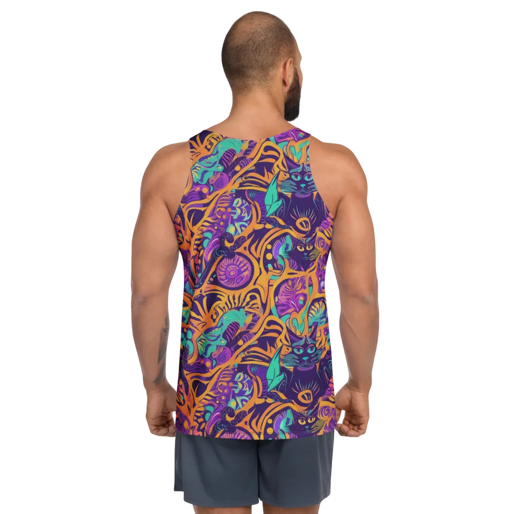 Midnight Mews on Men's Tank Top — Back