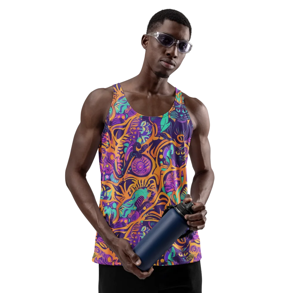 Midnight Mews on Men's Tank Top — Front