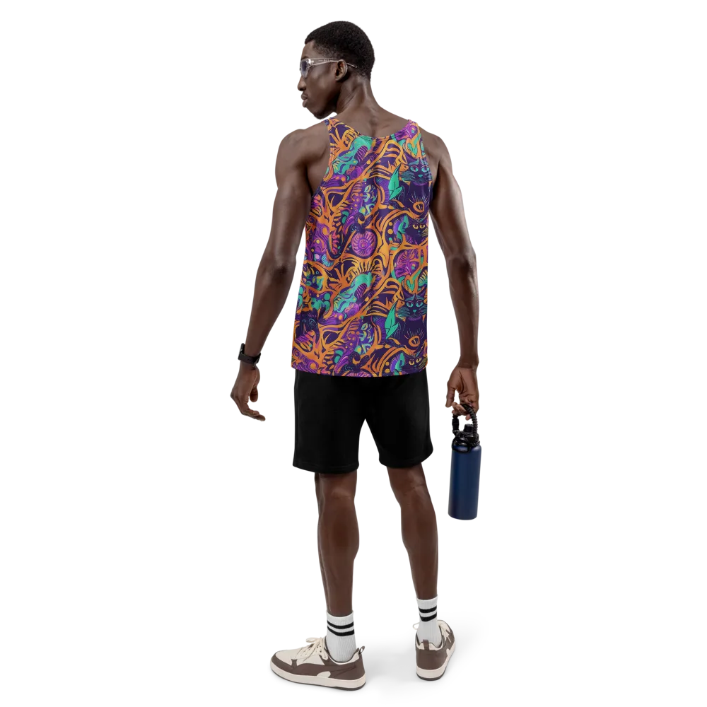 Midnight Mews on Men's Tank Top — Back
