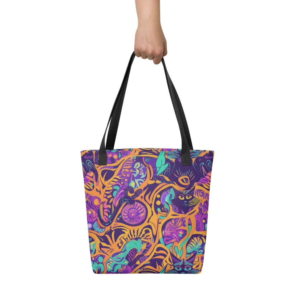 Midnight Mews on Tote Bag — Front