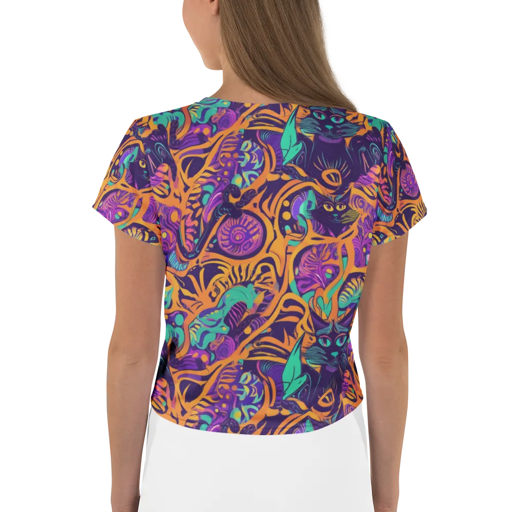 Midnight Mews on Crop Tee — Back