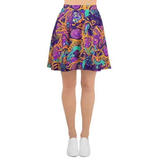 Midnight Mews on a Skater Skirt