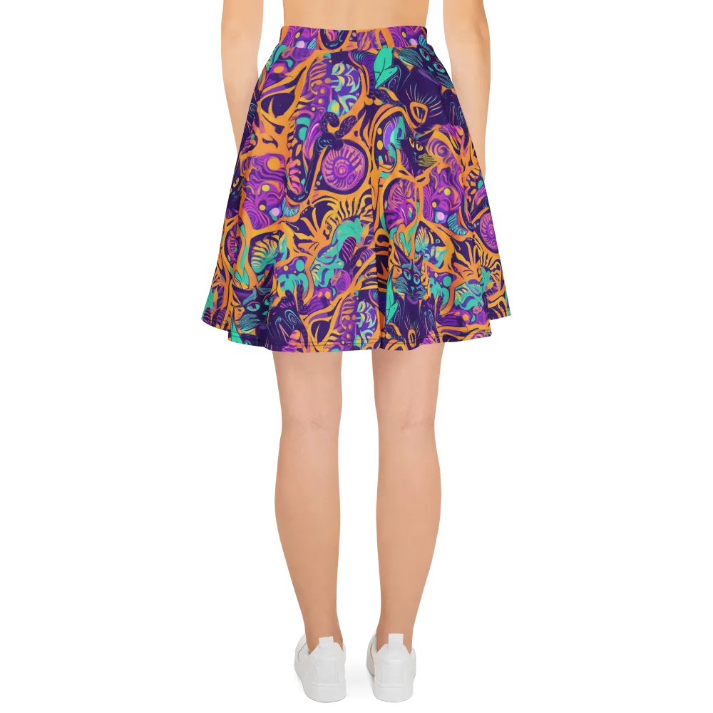 Midnight Mews on Skater Skirt — Back