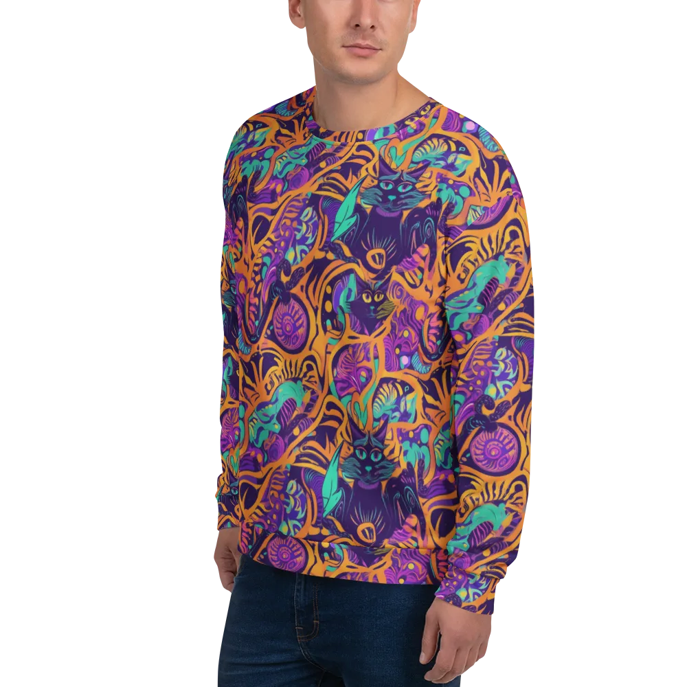 Midnight Mews on Sweatshirt — Left Front