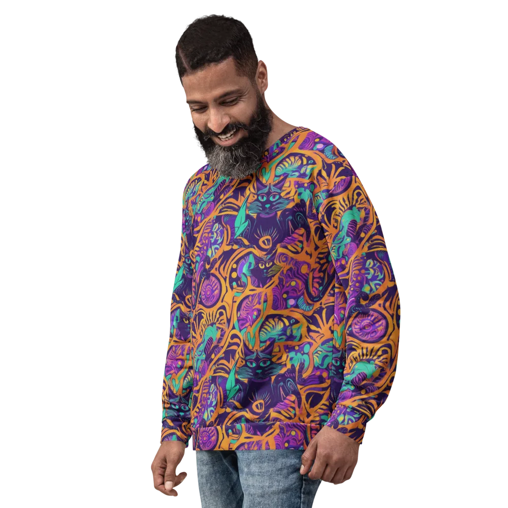 Midnight Mews on Sweatshirt — Left Front