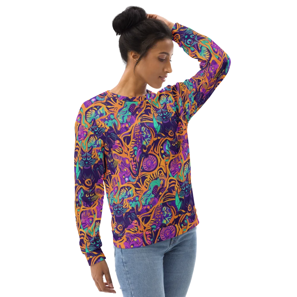 Midnight Mews on Sweatshirt — Right Front
