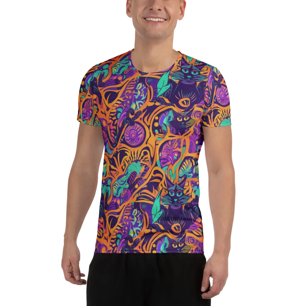 Midnight Mews on Men's Athletic T-Shirt — Front
