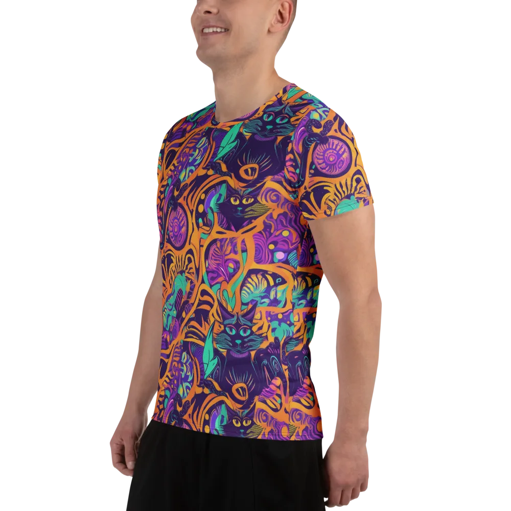 Midnight Mews on Men's Athletic T-Shirt — Left