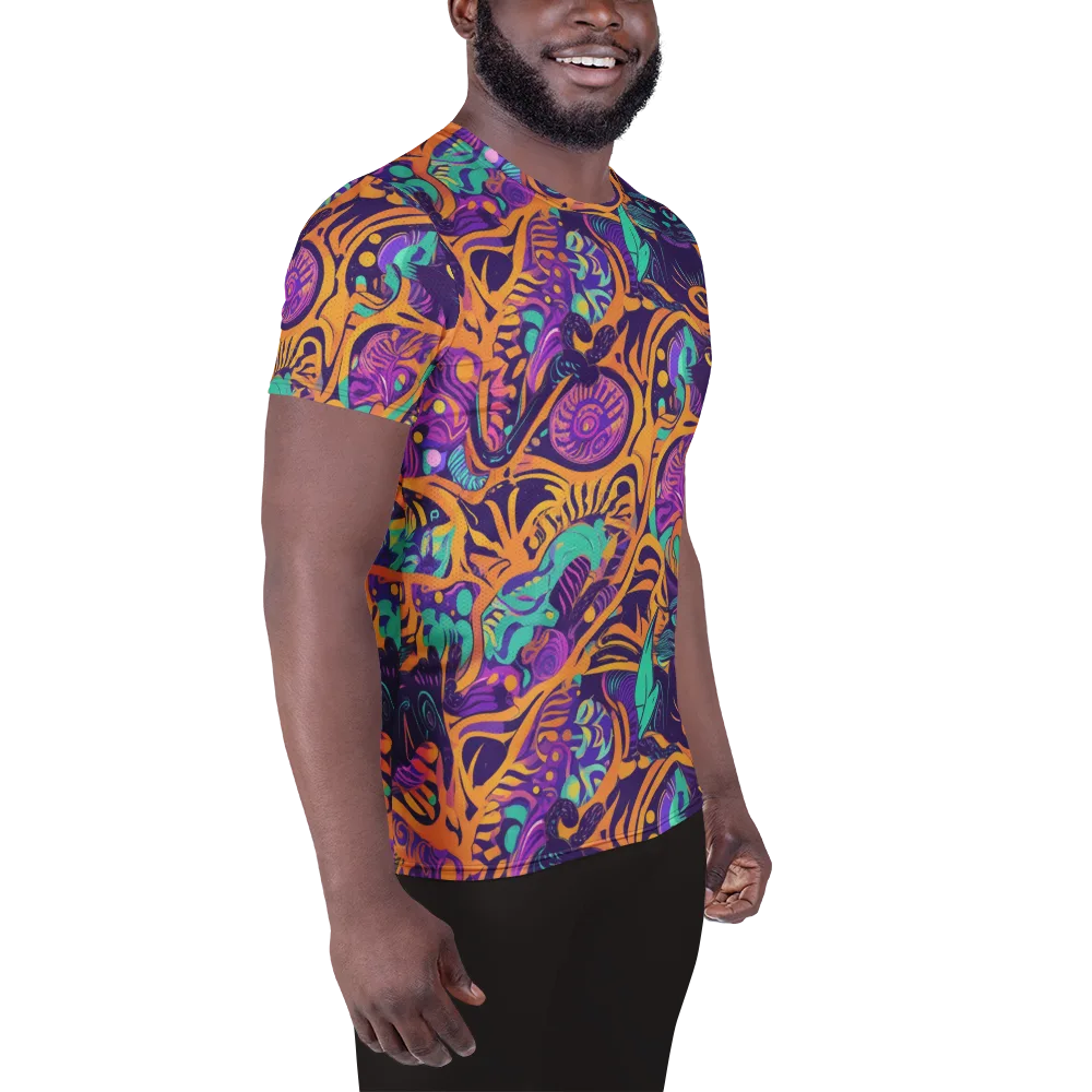 Midnight Mews on Men's Athletic T-Shirt — Right