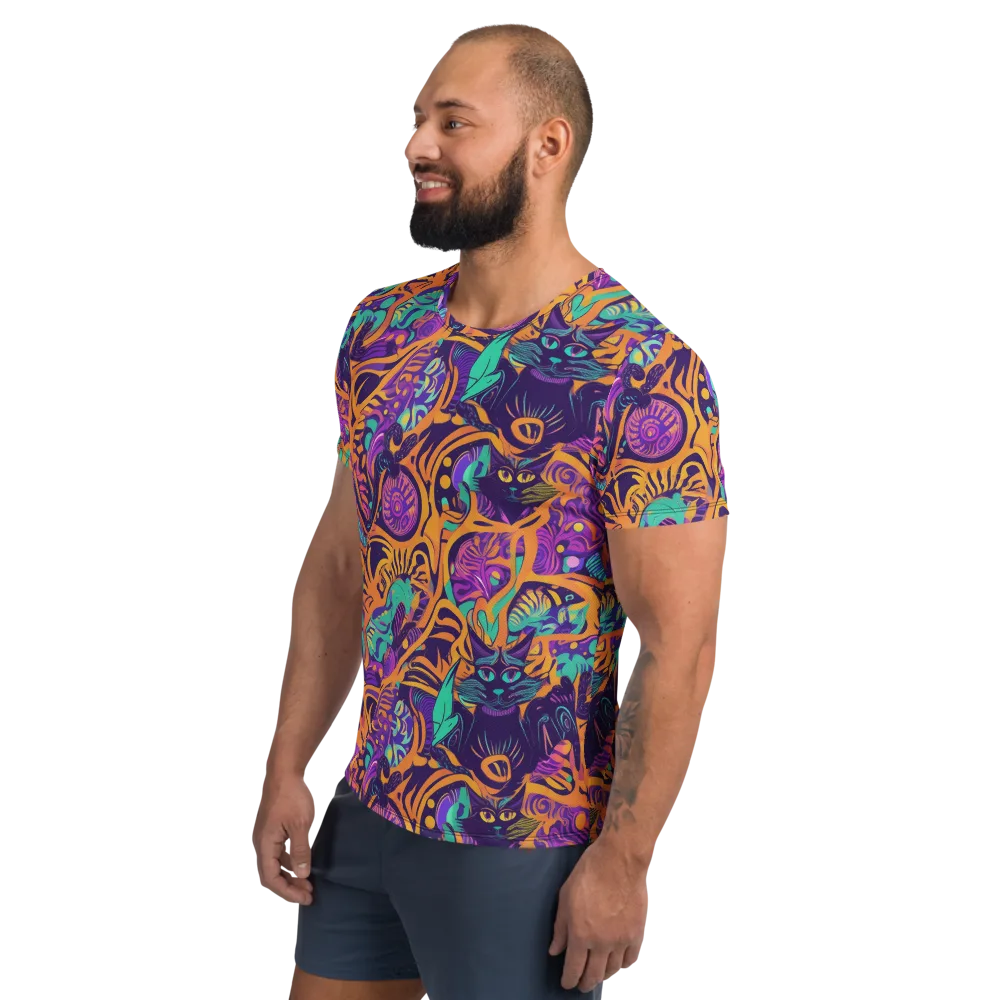 Midnight Mews on Men's Athletic T-Shirt — Left