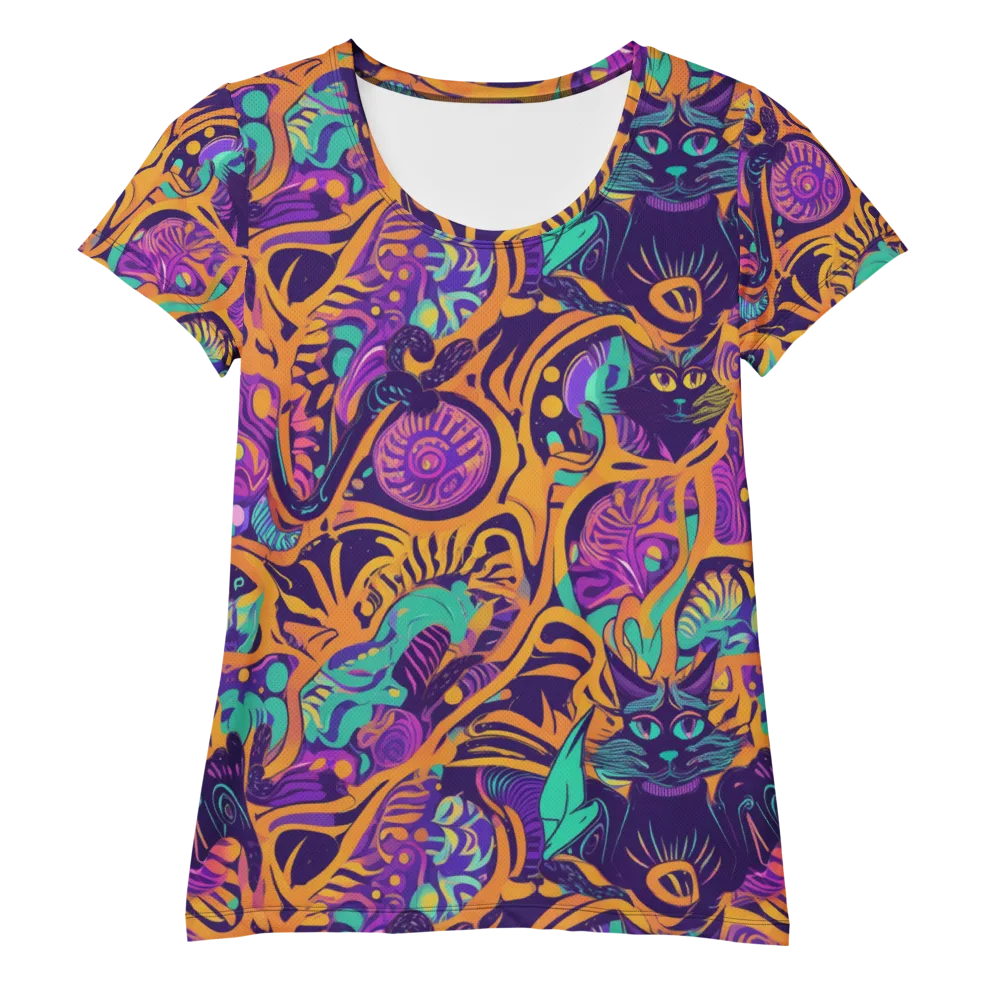 Midnight Mews on Women's Athletic T-Shirt — Front