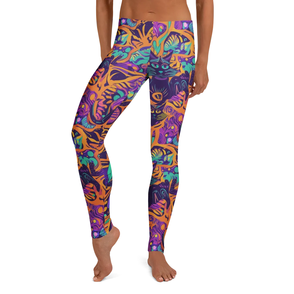Midnight Mews on Leggings — Front