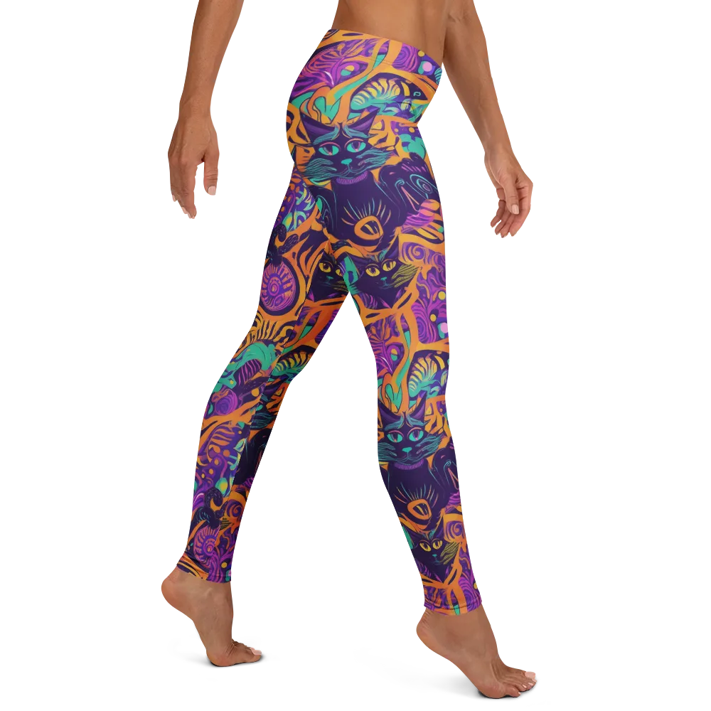 Midnight Mews on Leggings — Right