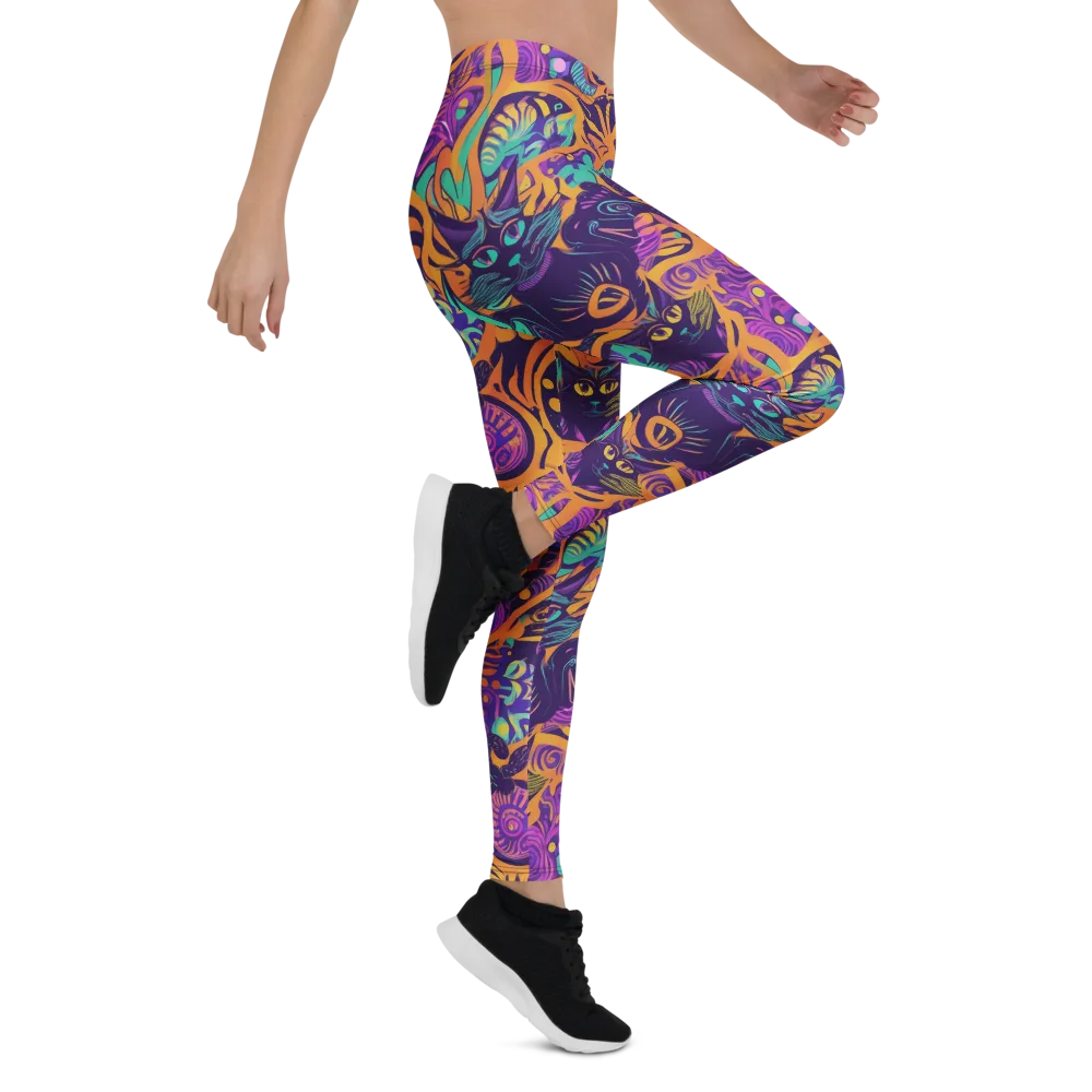 Midnight Mews on Leggings — Right