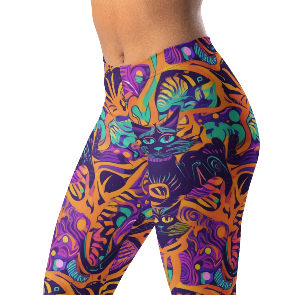 Midnight Mews on Leggings — Left Front