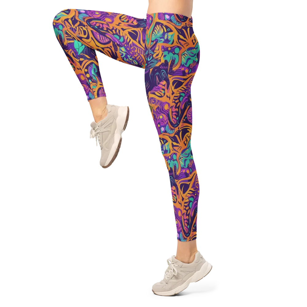 Midnight Mews on Leggings — Left