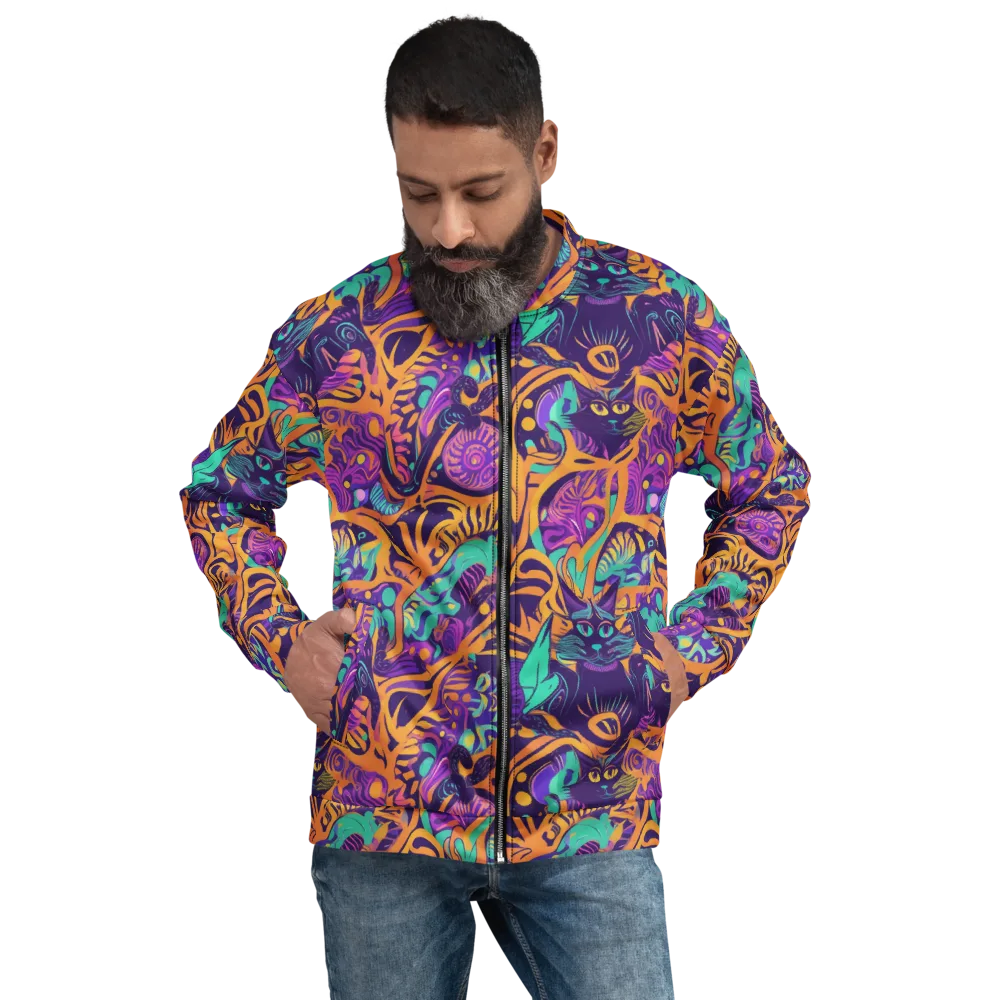 Midnight Mews on Bomber Jacket — Front