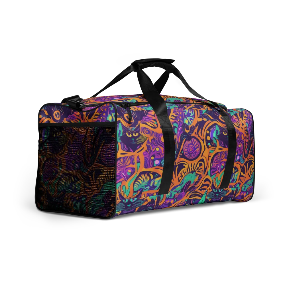 Midnight Mews on Duffle Bag — Right Front