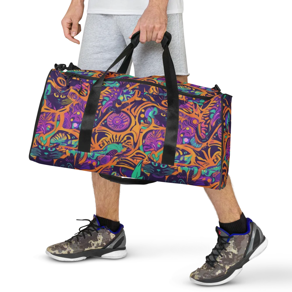 Midnight Mews on Duffle Bag — Front