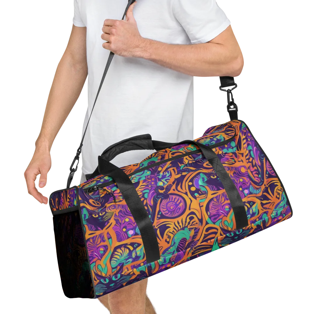 Midnight Mews on Duffle Bag — Right Front