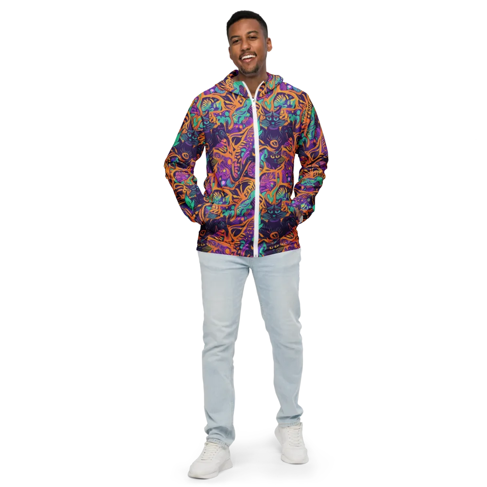 Midnight Mews on Men's Windbreaker — Front