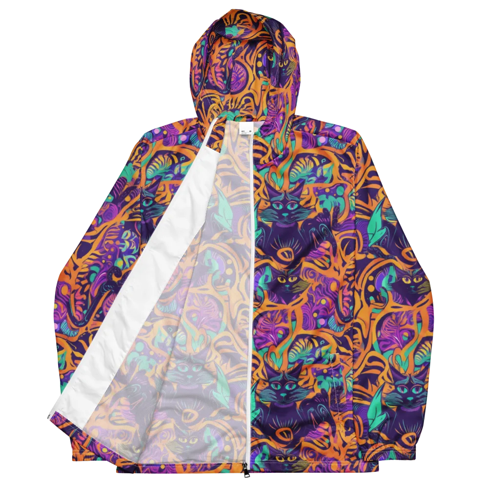 Midnight Mews on Men's Windbreaker — Front