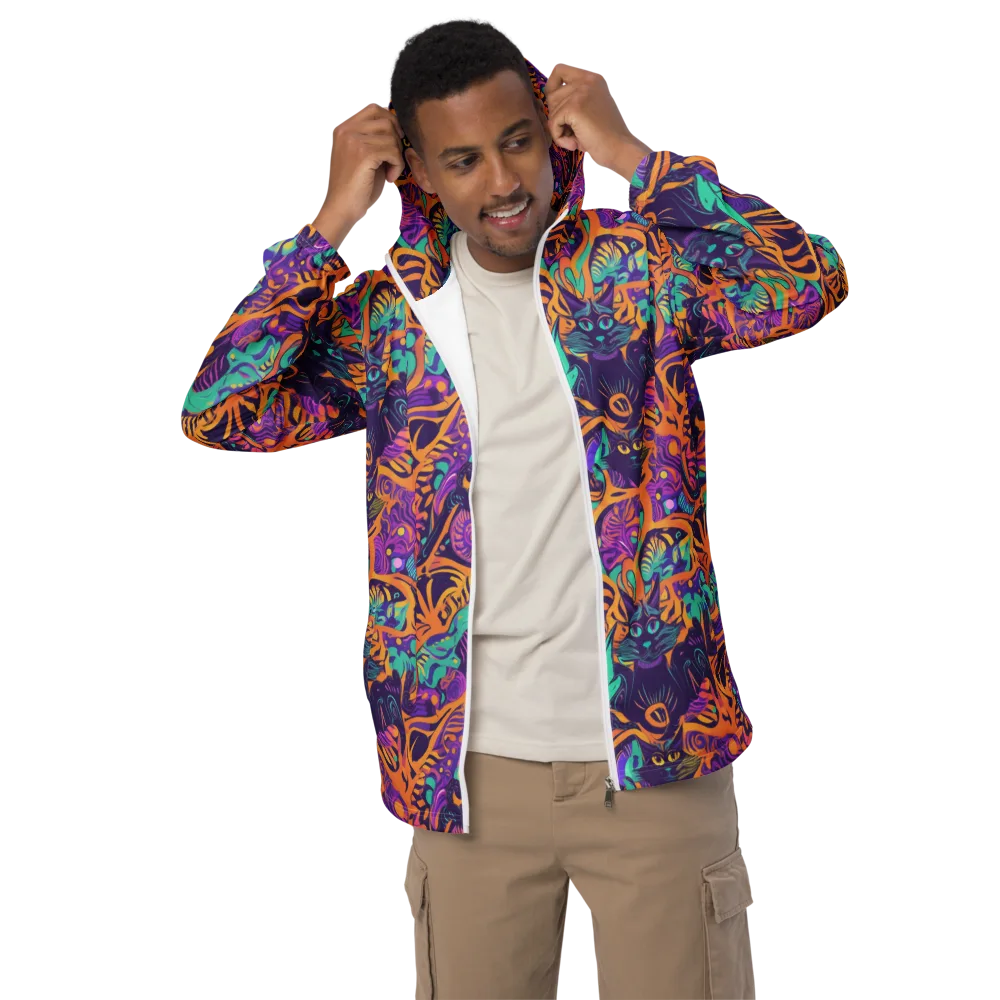 Midnight Mews on Men's Windbreaker — Front