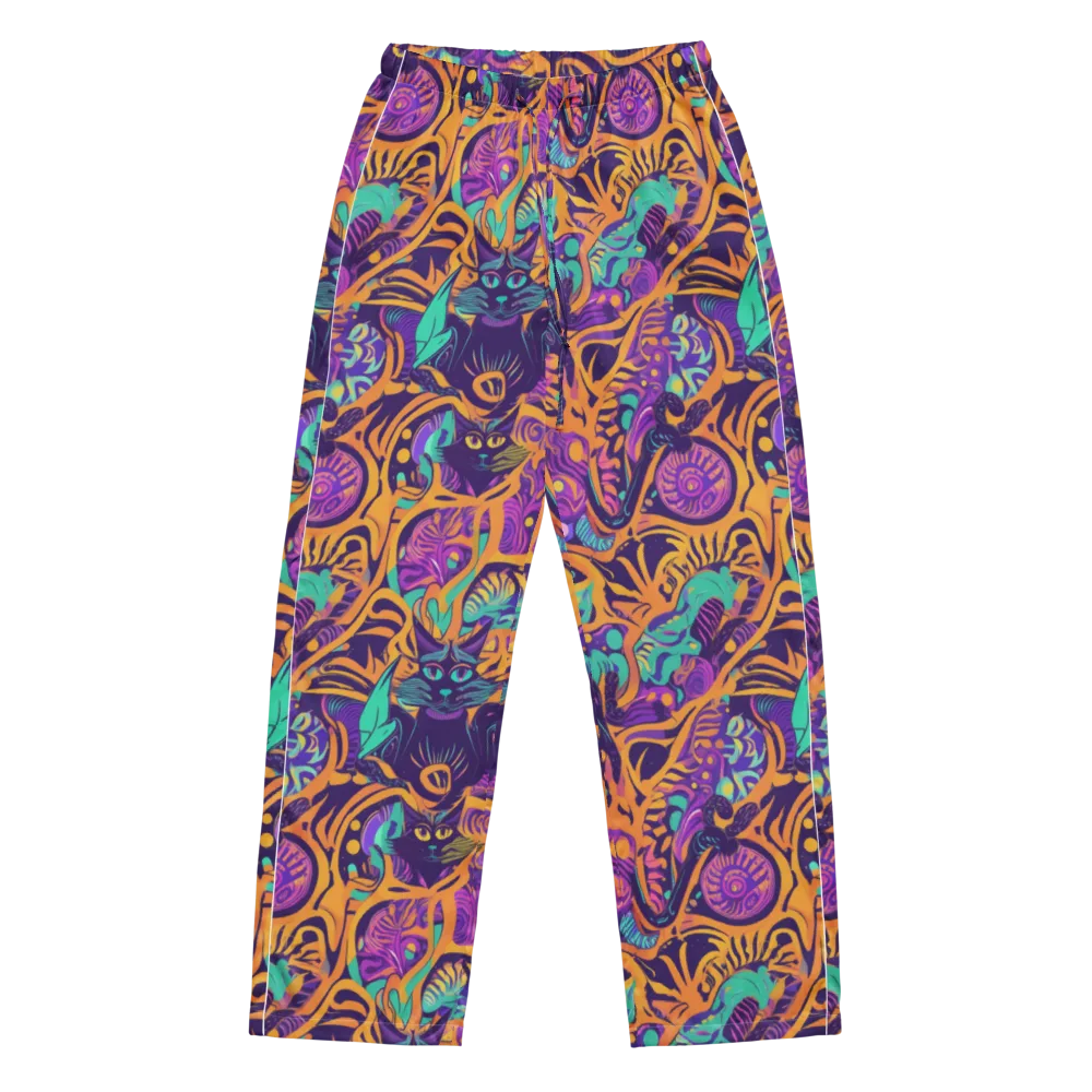 Midnight Mews on Women's Pajama Pants — Front
