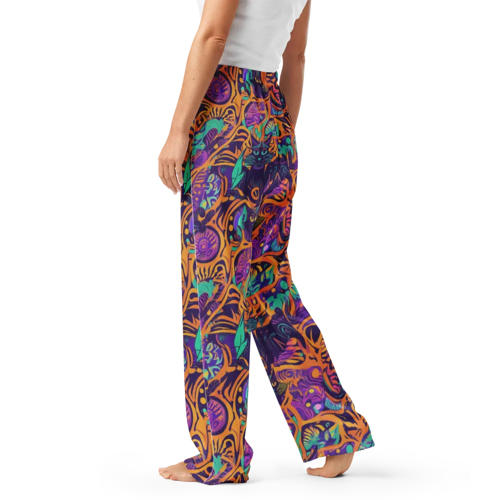 Midnight Mews on Women's Pajama Pants — Left
