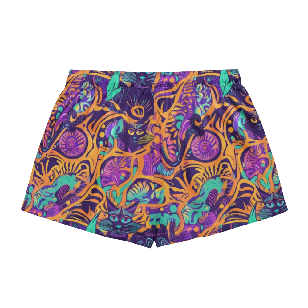 Midnight Mews on Women's Pajama Shorts — Back