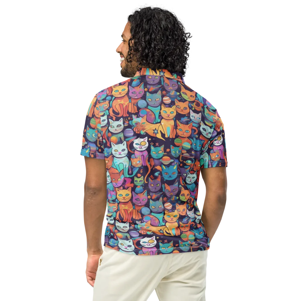Nebula Whiskers on Men's Slim Fit Polo Shirt — Back