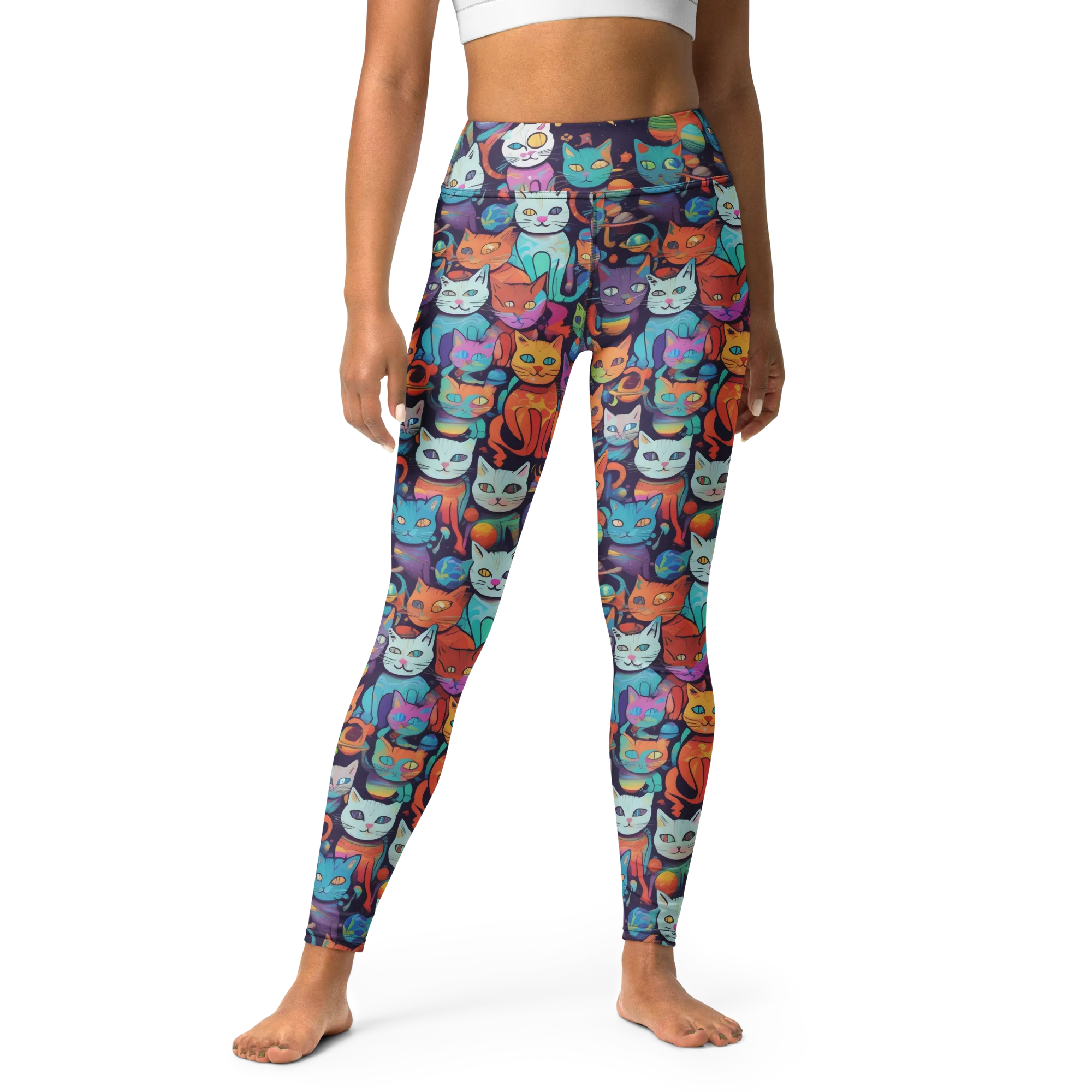 Nebula Whiskers on Yoga Leggings — Front