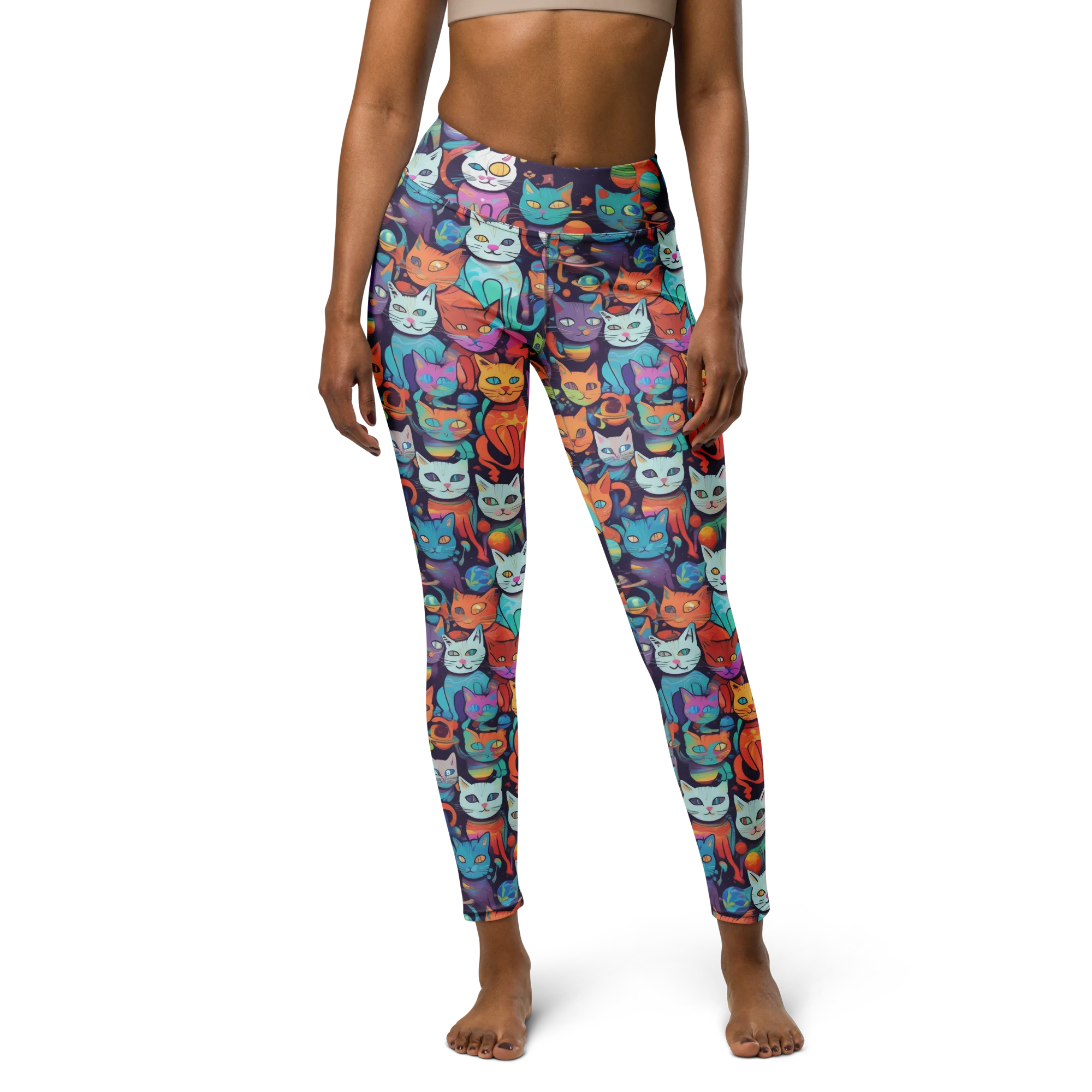 Nebula Whiskers on Yoga Leggings — Front