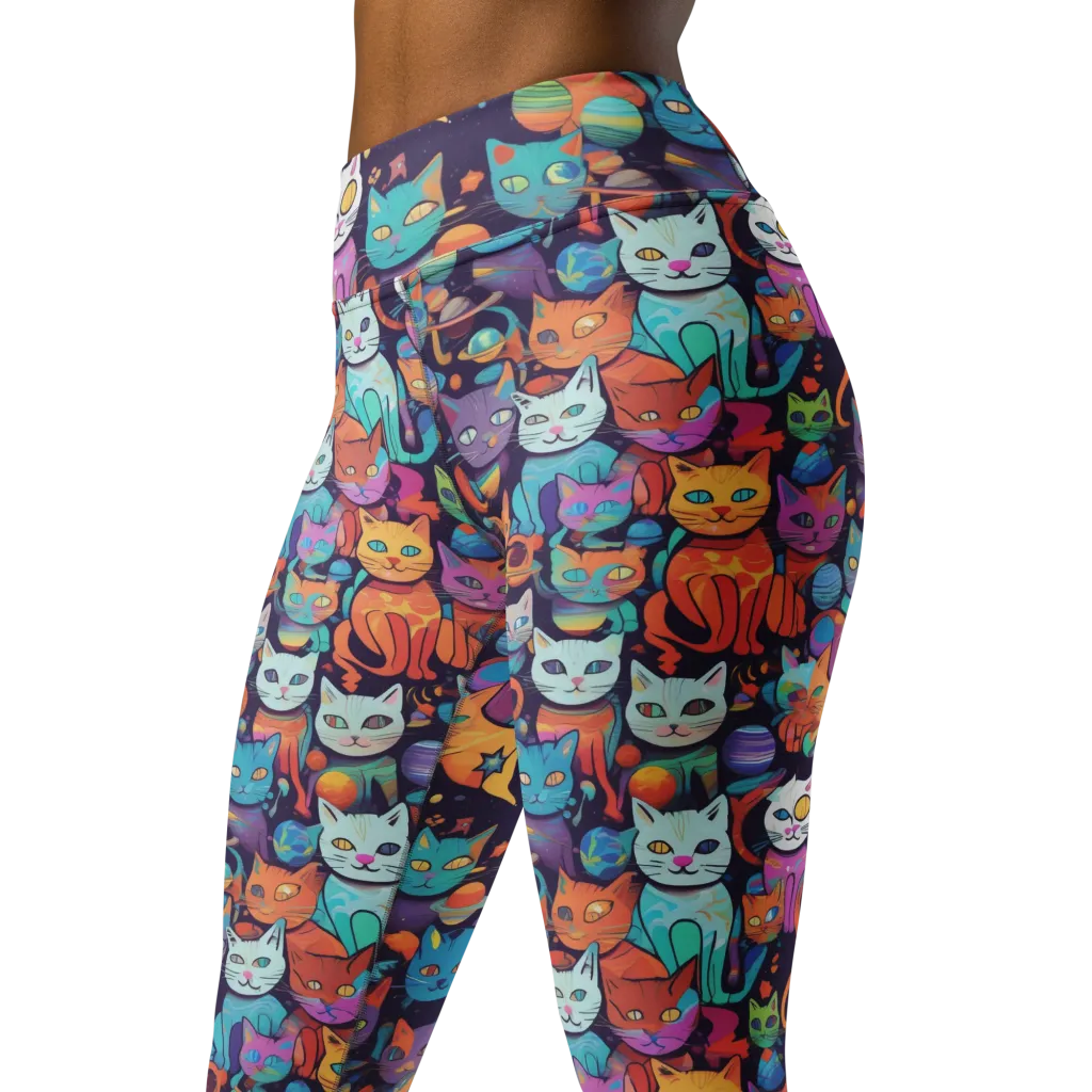 Nebula Whiskers on Yoga Leggings — Left Front