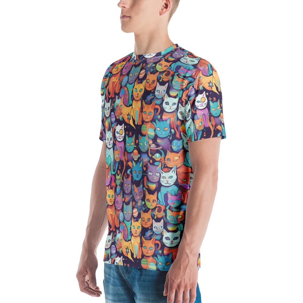 Nebula Whiskers on Men's Crew Neck T-Shirt — Left