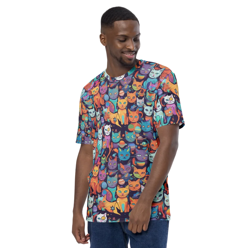 Nebula Whiskers on Men's Crew Neck T-Shirt — Left