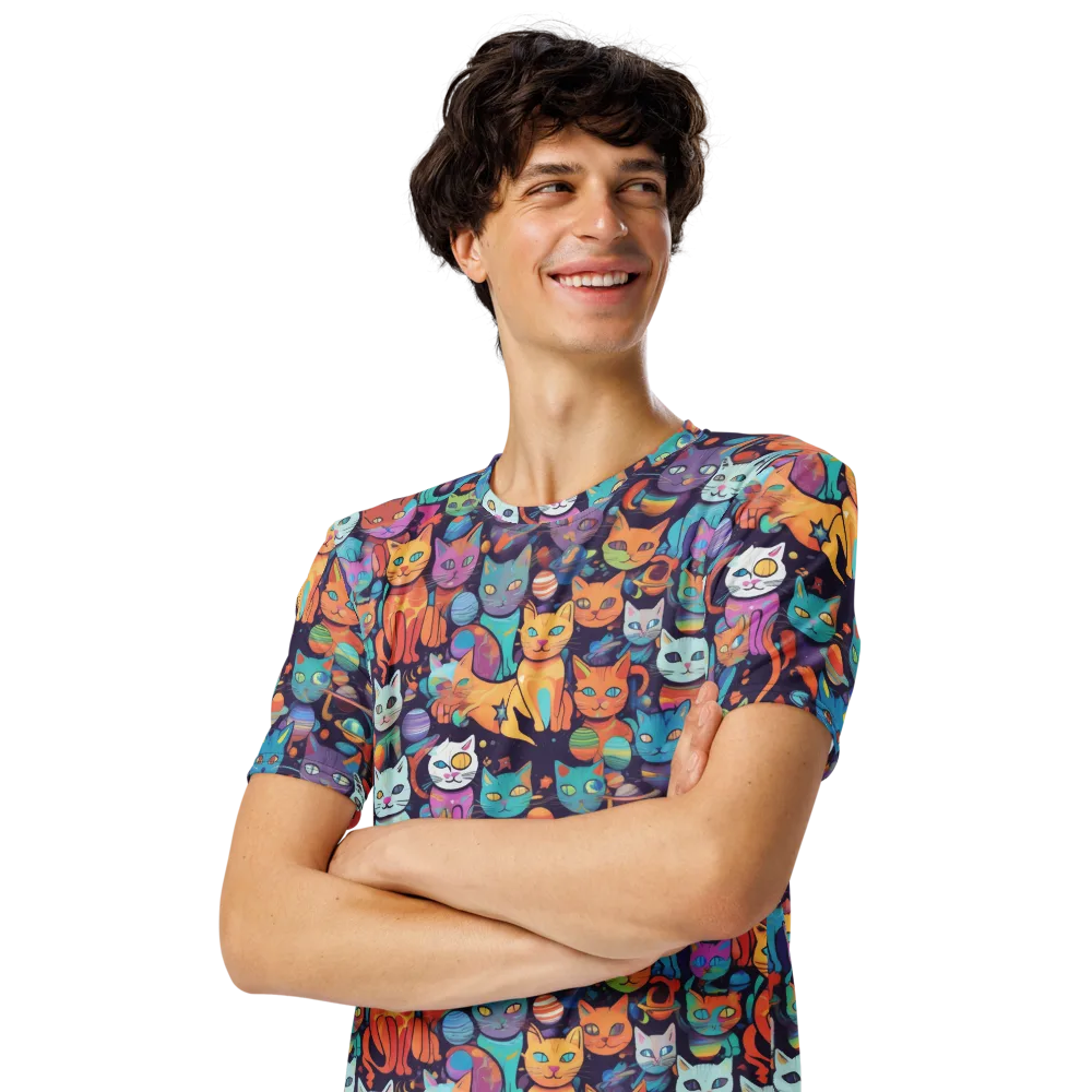 Nebula Whiskers on Men's Crew Neck T-Shirt — Left Front