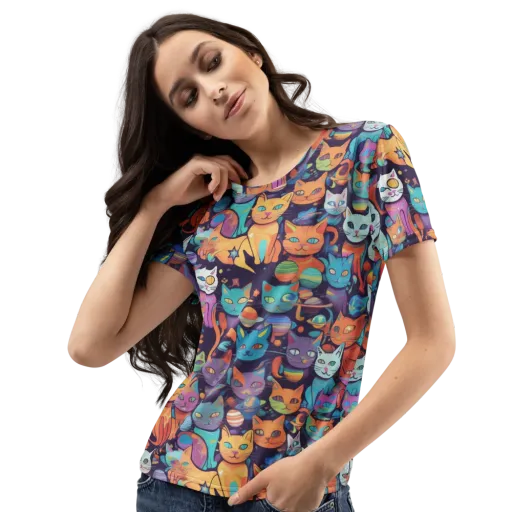 Nebula Whiskers on a Women's Crew Neck T-Shirt