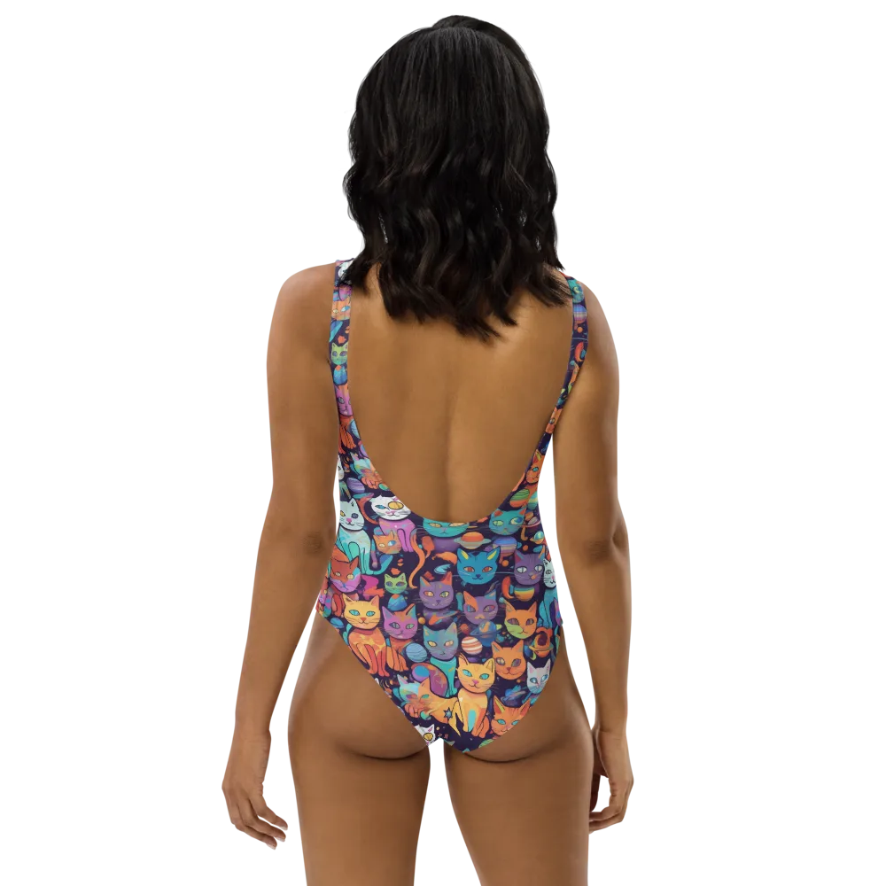 Nebula Whiskers on One-Piece Swimsuit — Back