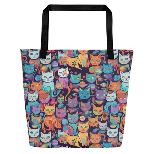 Nebula Whiskers on a Large Tote Bag W/ Pocket