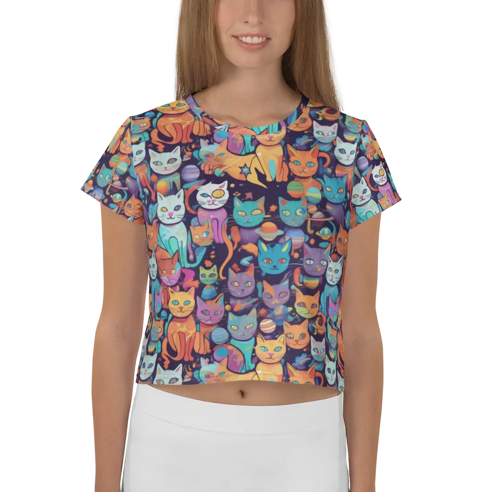 Nebula Whiskers on Crop Tee — Front