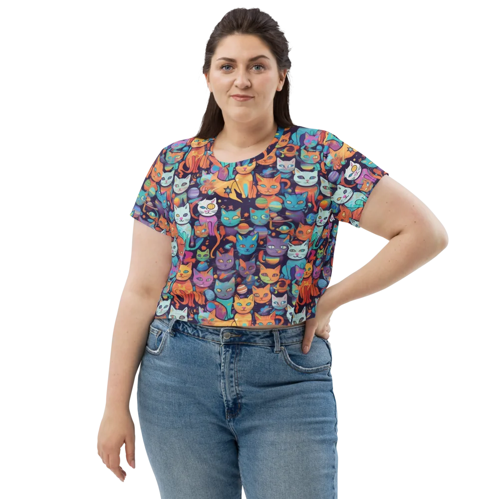 Nebula Whiskers on Crop Tee — Front