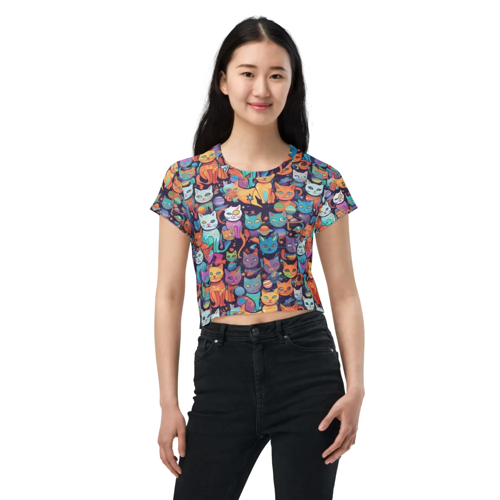 Nebula Whiskers on Crop Tee — Front