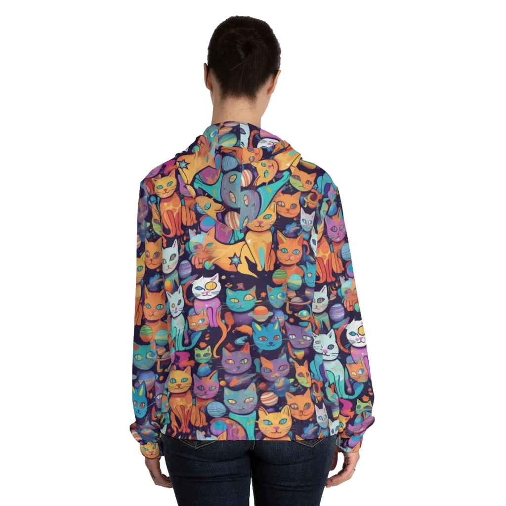 Nebula Whiskers on Women's Full-Zip Hoodie — Back On Person